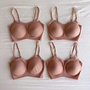 NEIWAI Cotton Barely Zero Spaghetti Strap Bra Roast Chestnut x 4